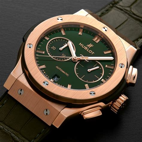 hublot classic fusion chronograph king gold green|hublot classic fusion review.